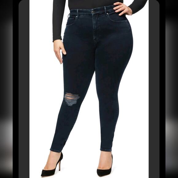 Good American Good Legs High Waisted Sculpting Distressed Skinny Jean - Picture 1 of 8